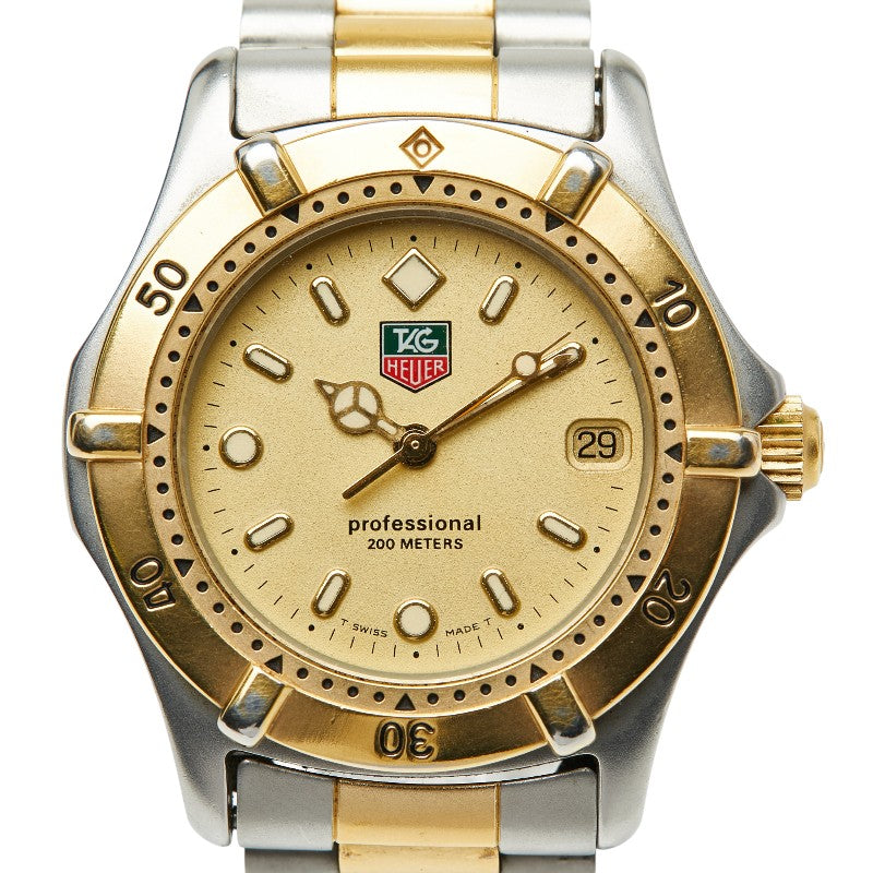 タグホイヤー プロフェッショナル200 腕時計 WE1220-R クオーツ ゴールド文字盤 ステンレススチール ボーイズ TAG HEUER 【中古】