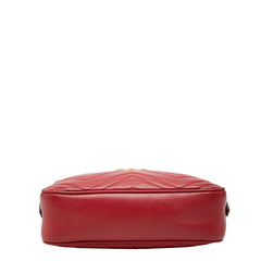 グッチ GGマーモント キルティング チェーン ショルダーバッグ 447632 レッド レザー レディース GUCCI 【中古】