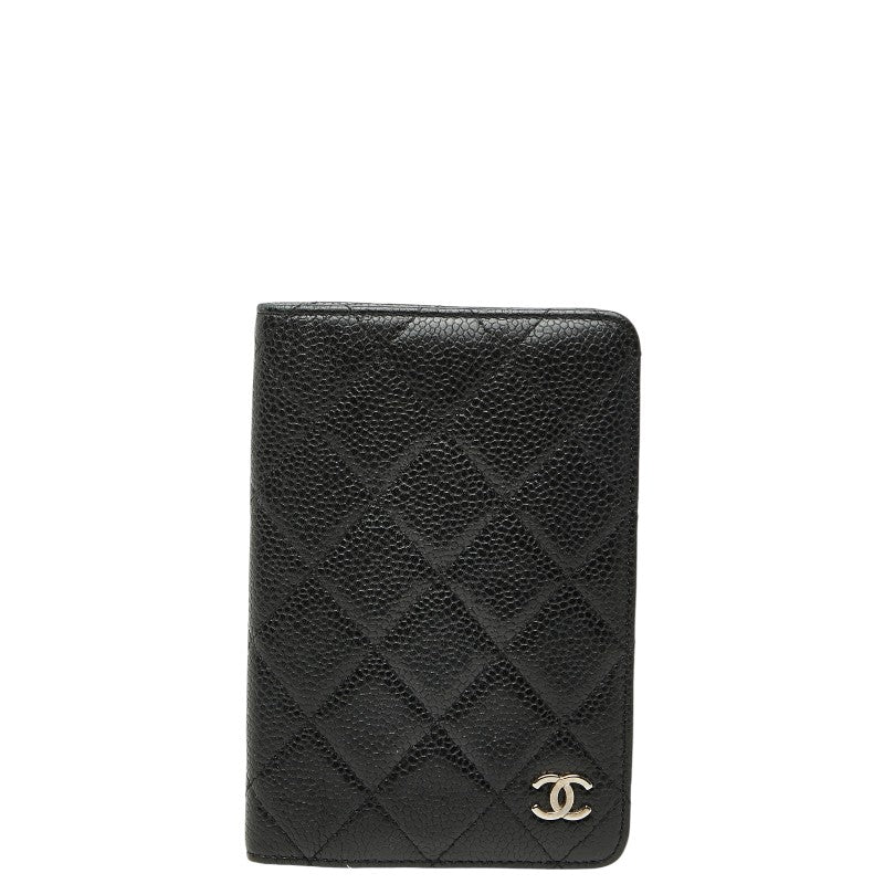 シャネル ココマーク マトラッセ - 手帳カバー ブラック キャビアスキン レディース CHANEL 【中古】