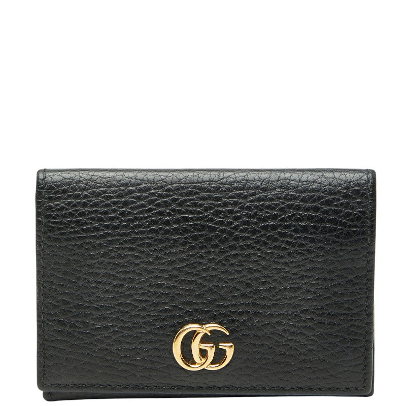 グッチ GGマーモント カードケース パスケース 474748 ブラック レザー メンズ GUCCI 【中古】