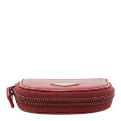 プラダ 三角ロゴプレート コインケース 小銭入れ レッド サフィアーノレザー レディース PRADA 【中古】