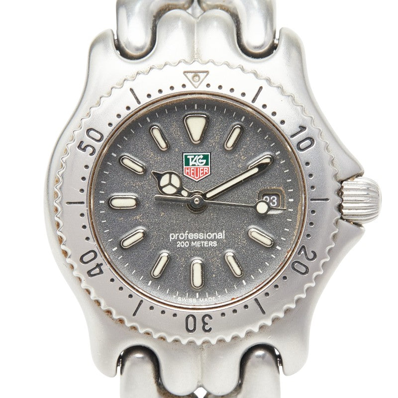 タグホイヤー プロフェッショナル セル 腕時計 S99.215 クオーツ グレー文字盤 ステンレススチール レディース TAG HEUER 【中古】