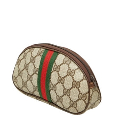 グッチ シェリーライン GGシュプリーム オールドグッチ ビンテージ ポーチ ベージュ PVC レディース GUCCI 【中古】