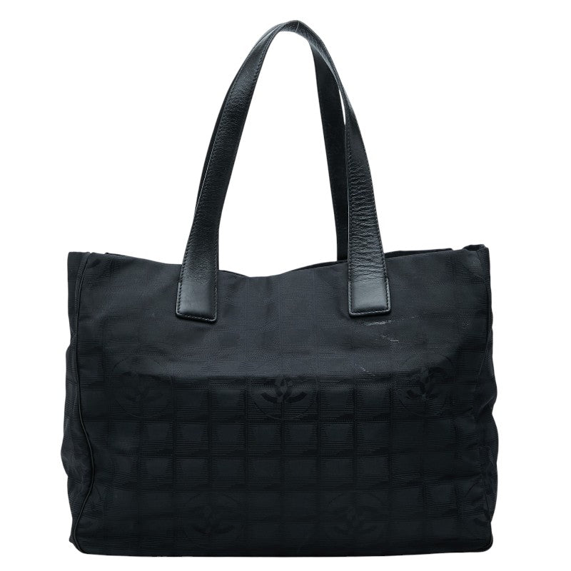 シャネル ニュートラベルライン ココマーク トートバッグ ハンドバッグ ブラック ナイロン レザー レディース CHANEL 【中古】