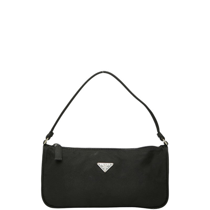 プラダ 三角ロゴプレート ハンドバッグ ワンショルダーバッグ ブラック ナイロン レディース PRADA 【中古】