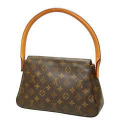 ルイ ヴィトン モノグラム ミニルーピング ショルダーバッグ ハンドバッグ M51147 ブラウン PVC レザー レディース LOUIS VUITTON 中古