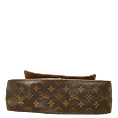ルイ ヴィトン モノグラム ミニルーピング ショルダーバッグ ハンドバッグ M51147 ブラウン PVC レザー レディース LOUIS VUITTON 中古
