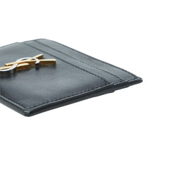 サンローラン YSLロゴ カードケース パスケース 370778 ブラック レザー レディース SAINT LAURENT 中古