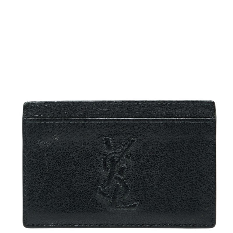 サンローラン YSLロゴ カードケース パスケース ブラック レザー レディース SAINT LAURENT 中古