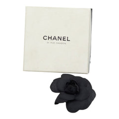 シャネル カメリア ブローチ コサージュ ブラック ファブリック レディース CHANEL 中古
