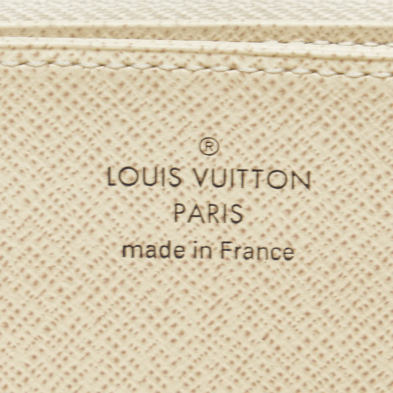 ルイ ヴィトン ダミエ アズール ジッピーウォレット ラウンドファスナー 長財布 N41660 ホワイト PVC レディース LOUIS VUITTON 【中古】