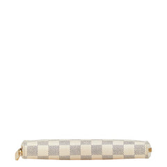 ルイ ヴィトン ダミエ アズール ジッピーウォレット ラウンドファスナー 長財布 N41660 ホワイト PVC レディース LOUIS VUITTON 【中古】