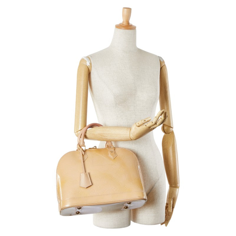 ルイ ヴィトン モノグラム ヴェルニ アルマPM ハンドバッグ M91751 ベージュプードル パテントレザー レディース LOUIS VUITTON 【中古】