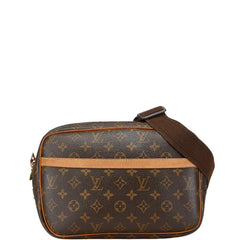 ルイ ヴィトン モノグラム リポーターPM 斜め掛け ショルダーバッグ M45254 ブラウン PVC レザー レディース LOUIS VUITTON 中古