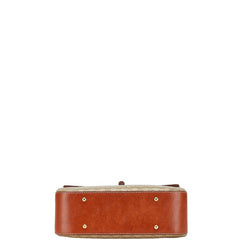 セリーヌ マカダム ハンドバッグ ショルダーバッグ 2WAY トップハンドル ベージュ ブラウン PVC レザー レディース CELINE 中古