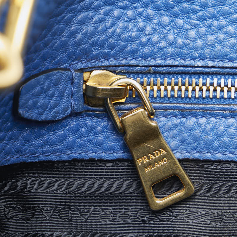 プラダ ハンドバッグ ショルダーバッグ 2WAY ブルー レザー レディース PRADA 【中古】