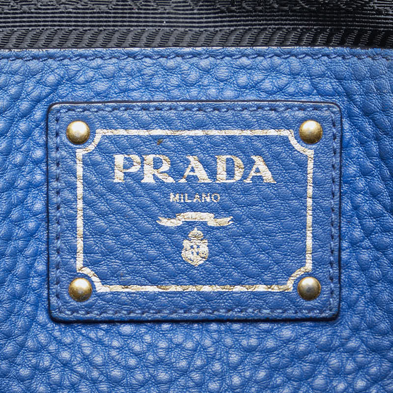 プラダ ハンドバッグ ショルダーバッグ 2WAY ブルー レザー レディース PRADA 【中古】