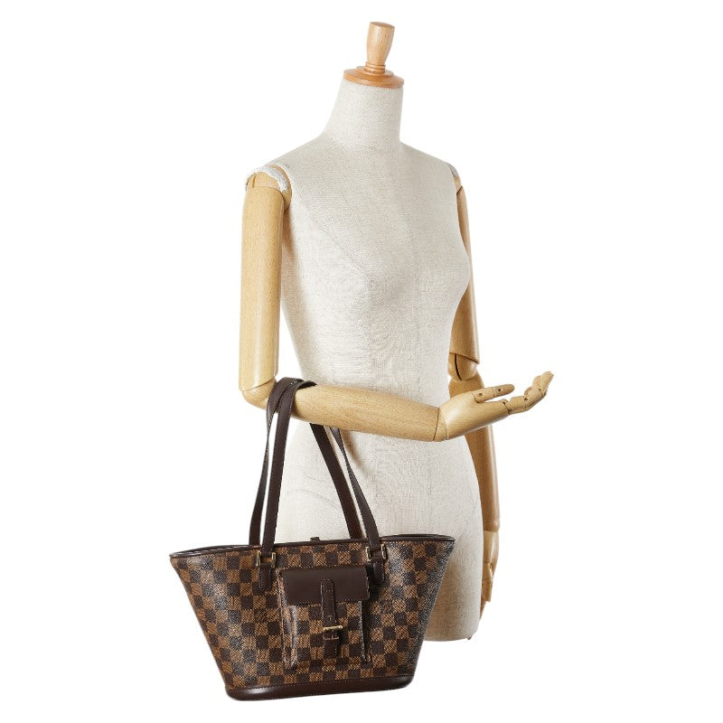 ルイ ヴィトン ダミエ マノスクPM トートバッグ ショルダーバッグ N51121 ブラウン PVC レザー レディース LOUIS VUITTON 【中古】