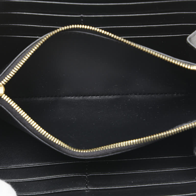 セリーヌ トリオンフ ラウンドファスナー 長財布 ブラック PVC レザー レディース CELINE 【中古】