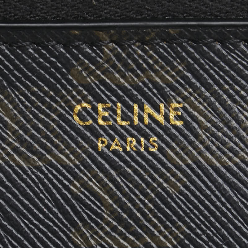 セリーヌ トリオンフ ラウンドファスナー 長財布 ブラック PVC レザー レディース CELINE 【中古】