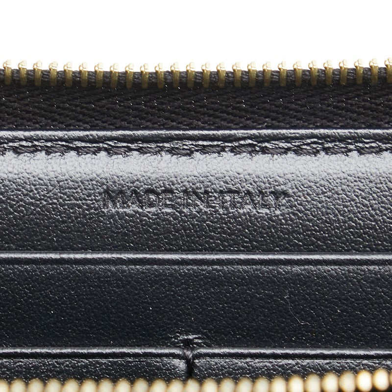 セリーヌ トリオンフ ラウンドファスナー 長財布 ブラック PVC レザー レディース CELINE 【中古】