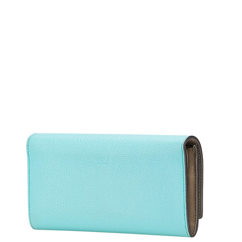 フェンディ ピーカブー 長財布 8M0427 ライトブルー レザー レディース FENDI 【中古】