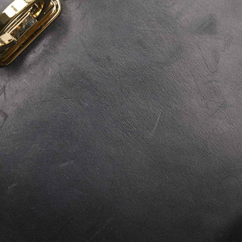 サルヴァトーレフェラガモ ガンチーニ ハンドバッグ ショルダーバッグ 2WAY O21 2181 ブラック レザー レディース Salvatore Ferragamo 【中古】