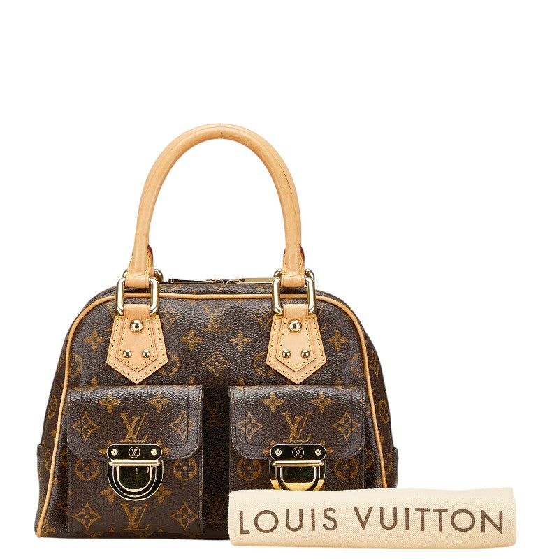 ルイ ヴィトン モノグラム マンハッタンPM ハンドバッグ M40026 ブラウン PVC レザー レディース LOUIS VUITTON 【中古】