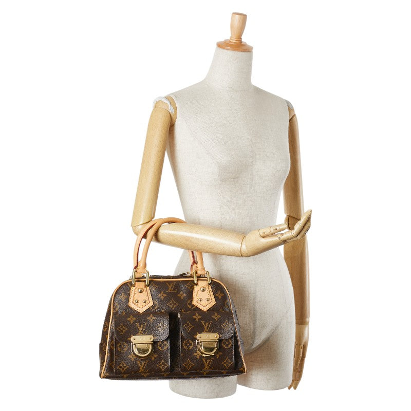 ルイ ヴィトン モノグラム マンハッタンPM ハンドバッグ M40026 ブラウン PVC レザー レディース LOUIS VUITTON 【中古】
