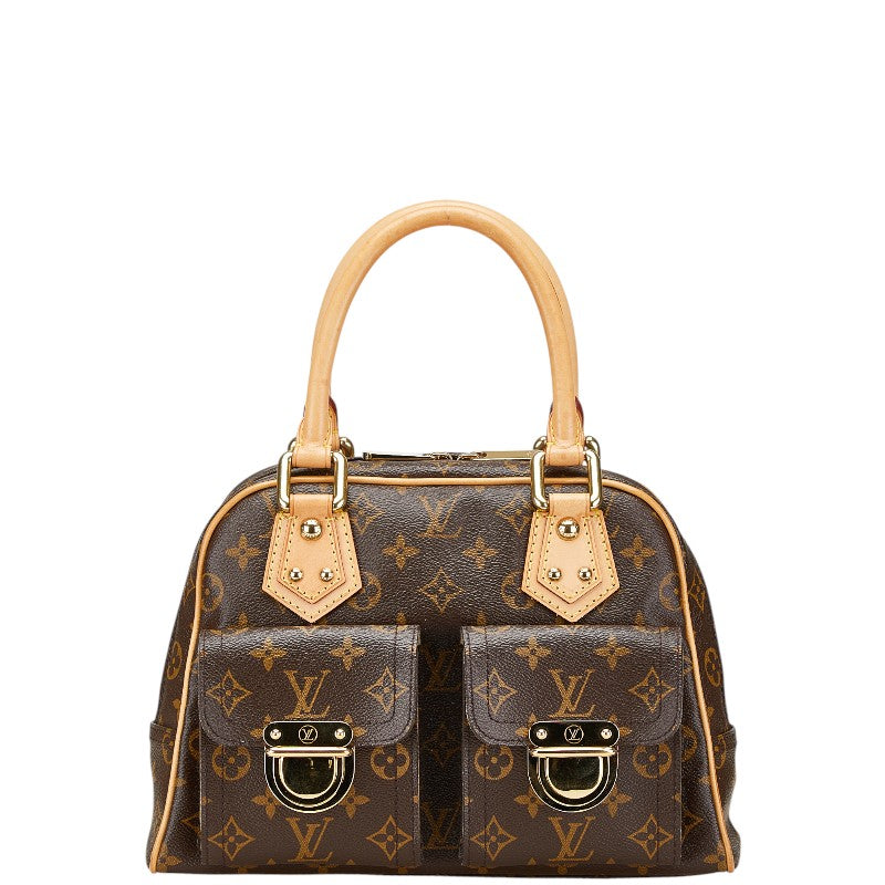 ルイ ヴィトン モノグラム マンハッタンPM ハンドバッグ M40026 ブラウン PVC レザー レディース LOUIS VUITTON 【中古】