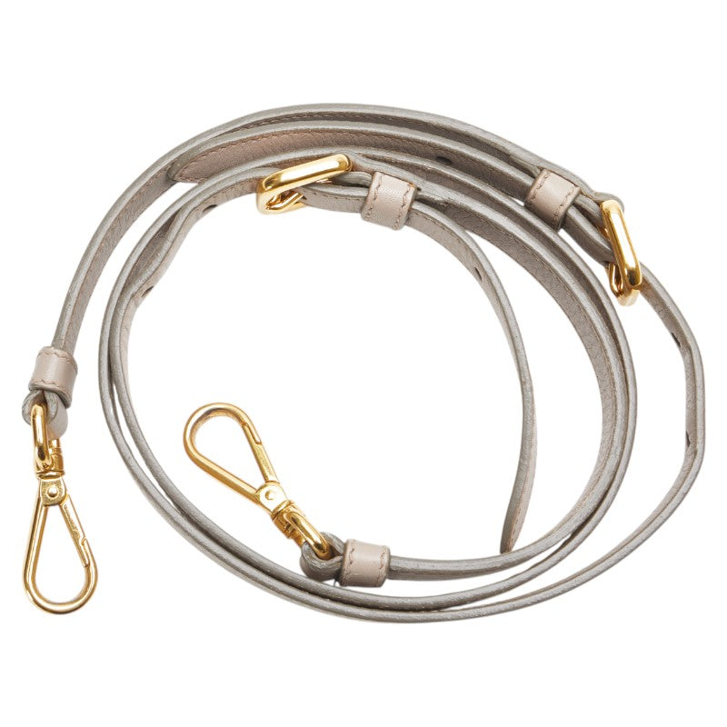 プラダ リボン ハンドバッグ ショルダーバッグ 2WAY ベージュ レザー レディース PRADA 【中古】