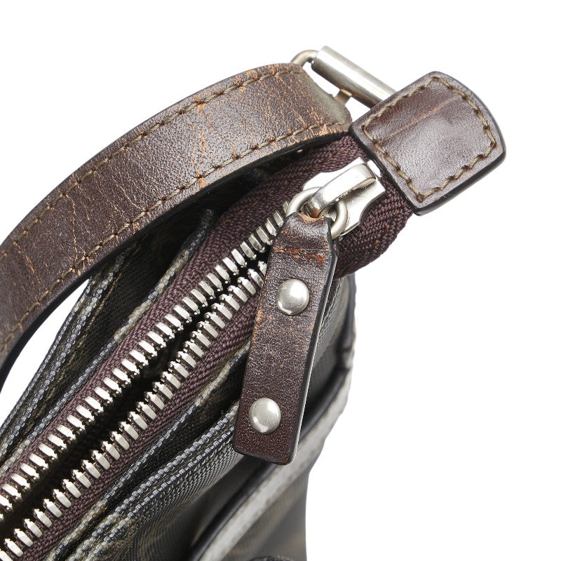 ロエベ アナグラム 斜め掛け ショルダーバッグ ブラック ブラウン PVC レザー レディース LOEWE 【中古】