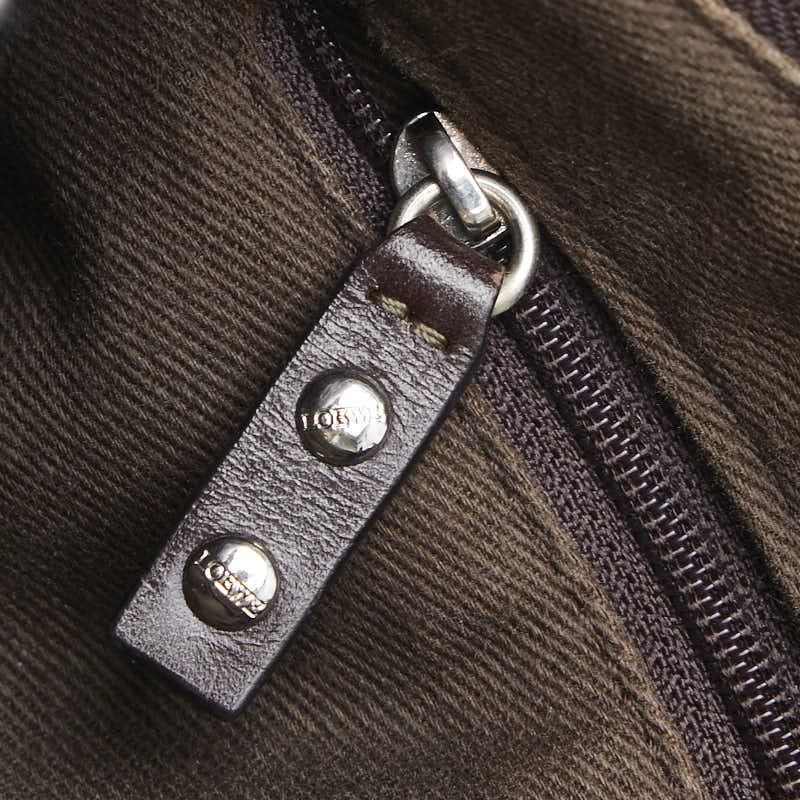 ロエベ アナグラム 斜め掛け ショルダーバッグ ブラック ブラウン PVC レザー レディース LOEWE 【中古】