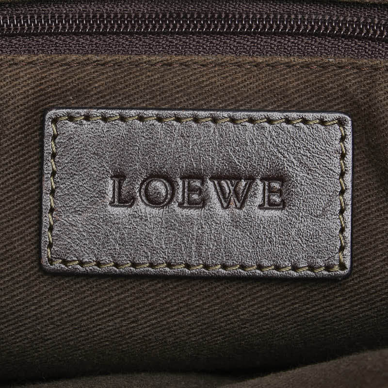 ロエベ アナグラム 斜め掛け ショルダーバッグ ブラック ブラウン PVC レザー レディース LOEWE 【中古】