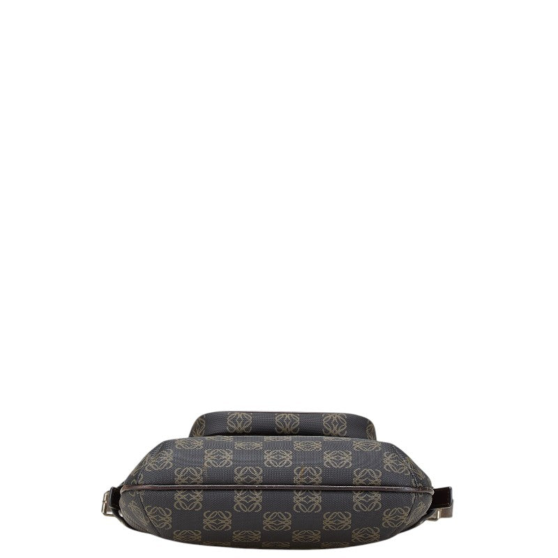 ロエベ アナグラム 斜め掛け ショルダーバッグ ブラック ブラウン PVC レザー レディース LOEWE 【中古】