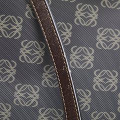 ロエベ アナグラム 斜め掛け ショルダーバッグ ブラック ブラウン PVC レザー レディース LOEWE 【中古】