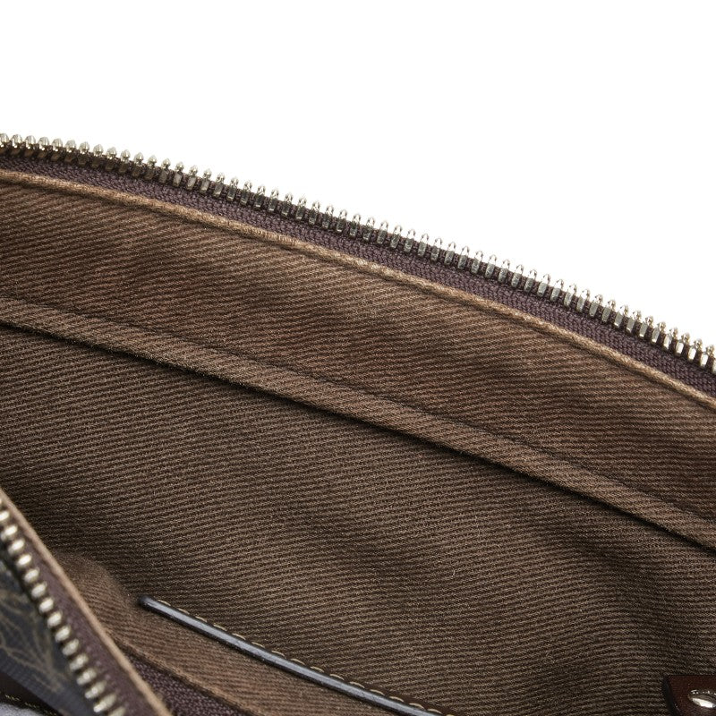 ロエベ アナグラム 斜め掛け ショルダーバッグ ブラック ブラウン PVC レザー レディース LOEWE 【中古】