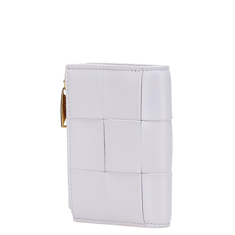 ボッテガヴェネタ マキシイントレチャート 二つ折り財布 パープル レザー レディース BOTTEGAVENETA 【中古】