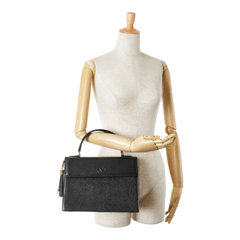 ヴァレンティノ ガラヴァーニ ハンドバッグ ブラック レザー レディース VALENTINO 【中古】
