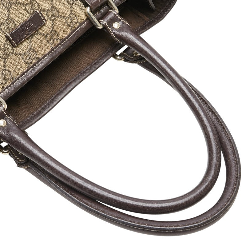 グッチ GGスプリーム トートバッグ ショルダーバッグ 223668 ベージュ ブラウン PVC レザー レディース GUCCI 【中古】