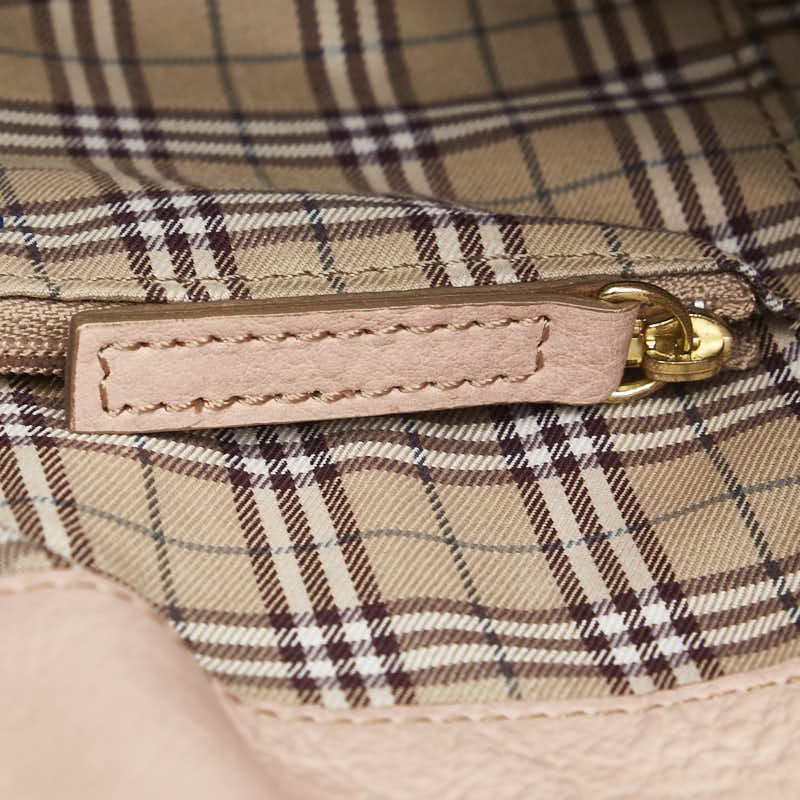 バーバリー ブルーレーベル チェック ワンショルダーバッグ ピンク レザー レディース BURBERRY 【中古】