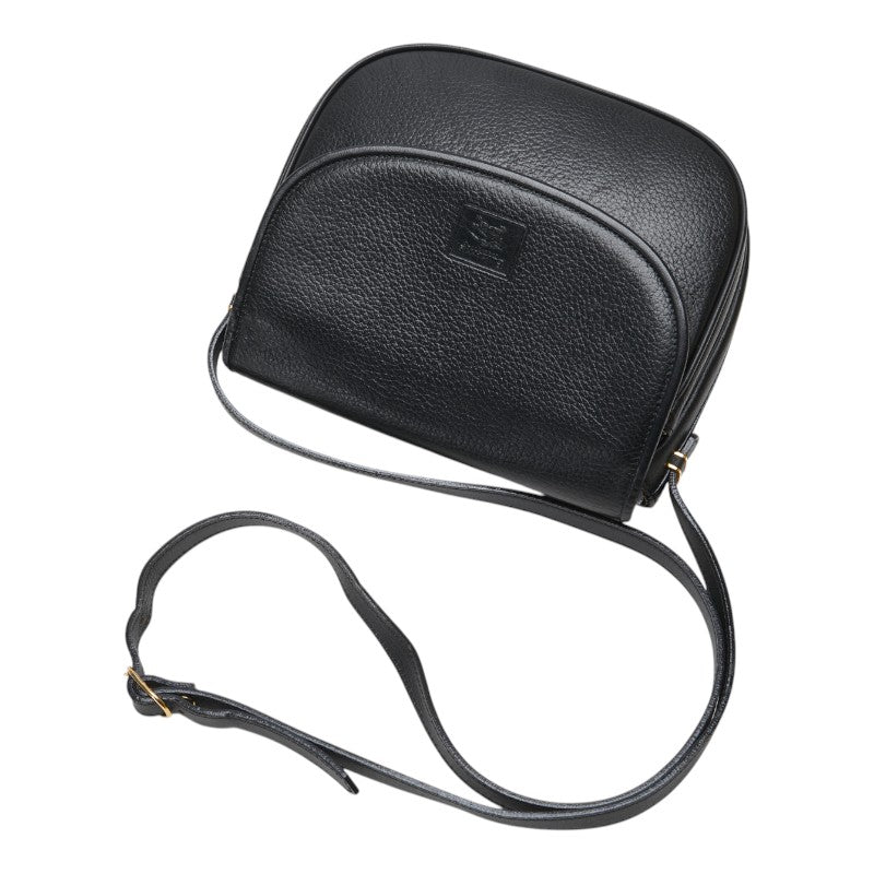バーバリー ノバチェック シャドーホース 斜め掛け ショルダーバッグ ブラック レザー レディース BURBERRY 【中古】