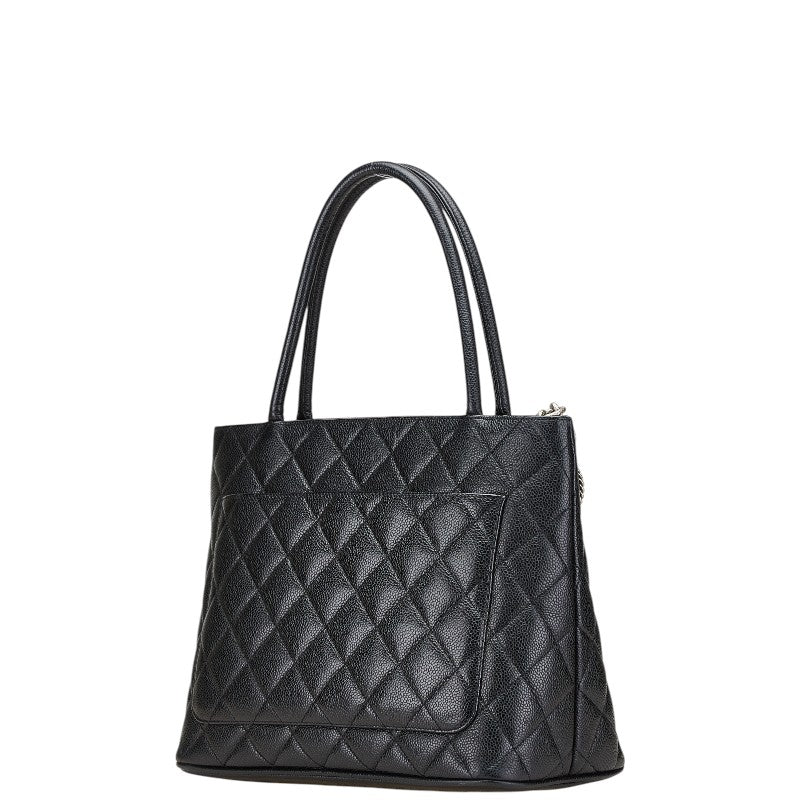 シャネル ココマーク 復刻 トートバッグ ハンドバッグ ブラック キャビアスキン レディース CHANEL 【中古】