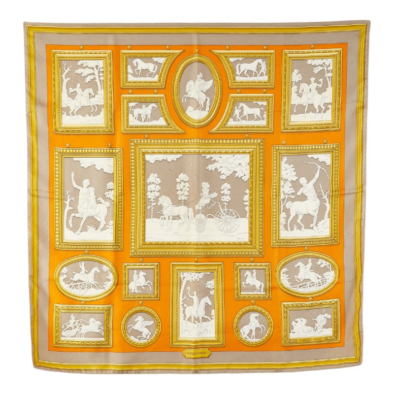 エルメス カレ90 WEDGWOOD ウェッジウッド スカーフ グレー マルチカラー レディース HERMES 【中古】