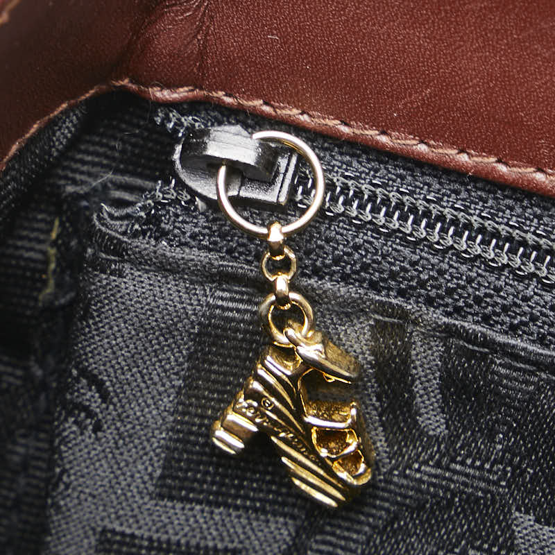 サルヴァトーレフェラガモ リュック バックパック DQ-211 5207 ブラウン レザー レディース Salvatore Ferragamo 【中古】