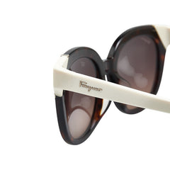 サルヴァトーレフェラガモ サングラス SF836SA ブラウン ホワイト プラスチック レディース Salvatore Ferragamo 【中古】