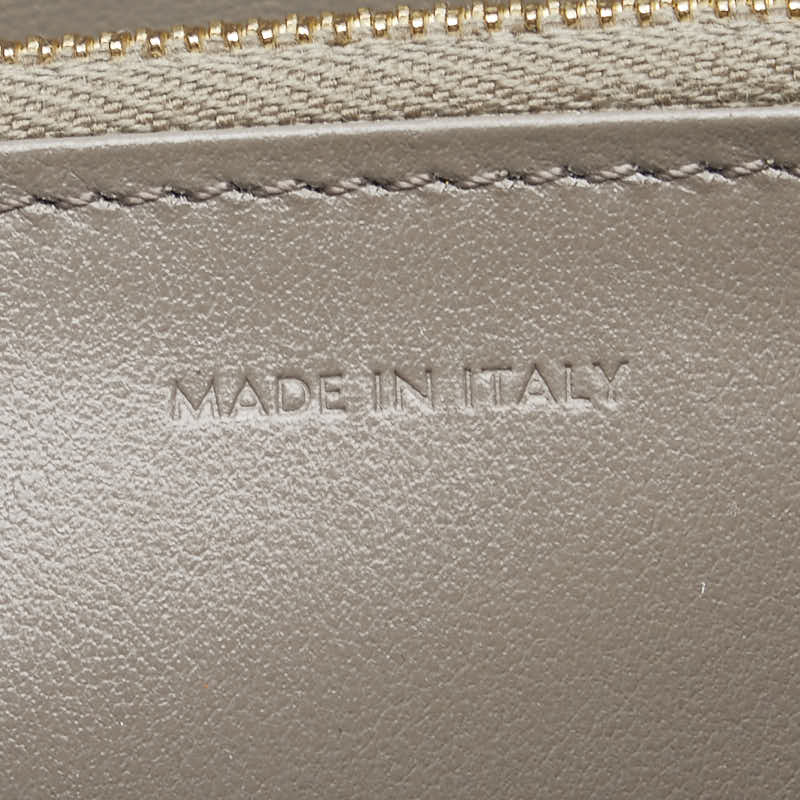 セリーヌ ラウンドファスナー 長財布 グレージュ ベージュ レザー レディース CELINE 【中古】