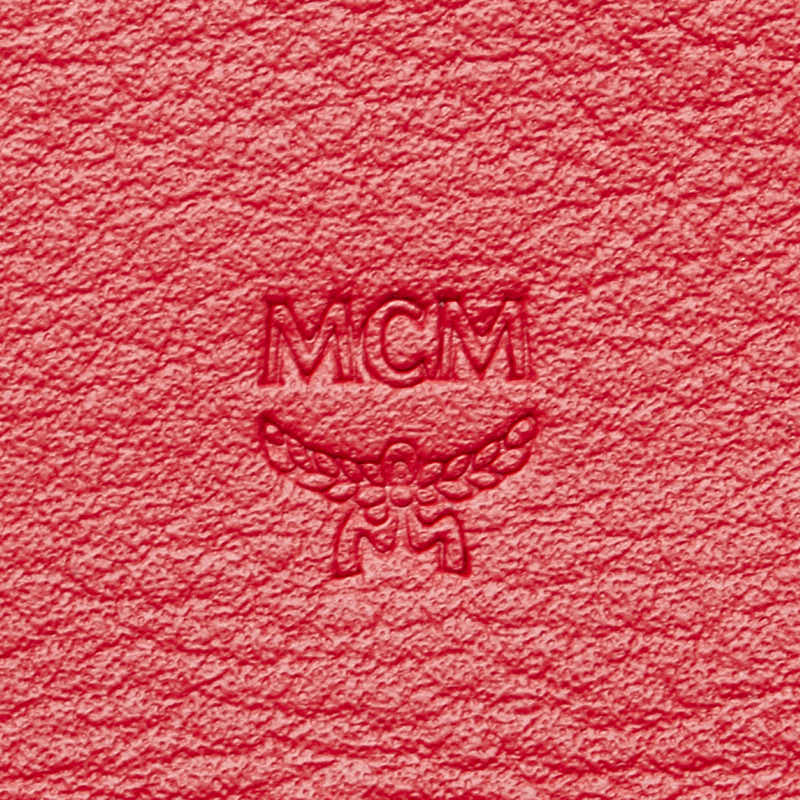 エム シー エム ヴィセトス チェーン ウォレット 長財布 レッド レザー レディース MCM 【中古】
