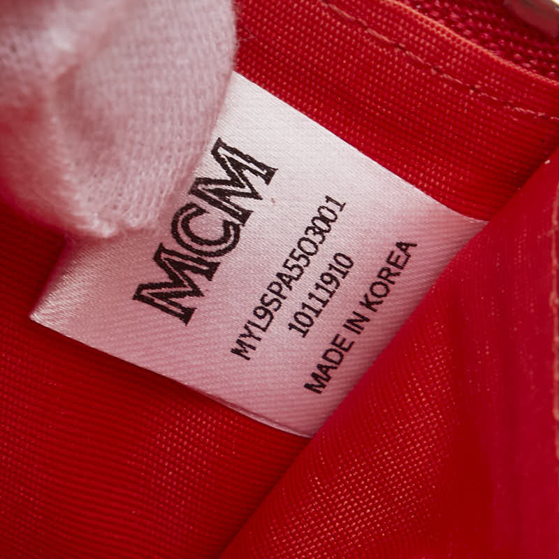 エム シー エム ヴィセトス チェーン ウォレット 長財布 レッド レザー レディース MCM 【中古】