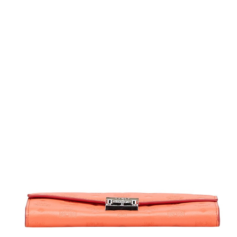 エム シー エム ヴィセトス チェーン ウォレット 長財布 レッド レザー レディース MCM 【中古】